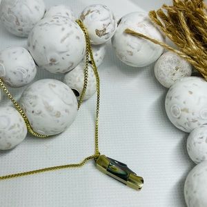 Handmade Mini Pocket Knife Pendant with Brass and Natural Colorful Shell Handle